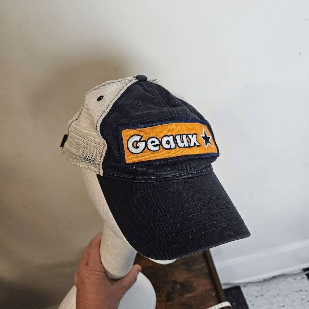 Legacy Geaux Cap Hat Men's Black/White/Orange Adjustable Size